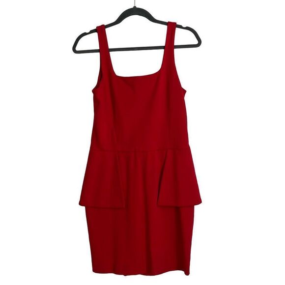 Cut25 by Yigal Azrouël Peplum Red MIDI Dress Size 6 - Picture 2 of 8